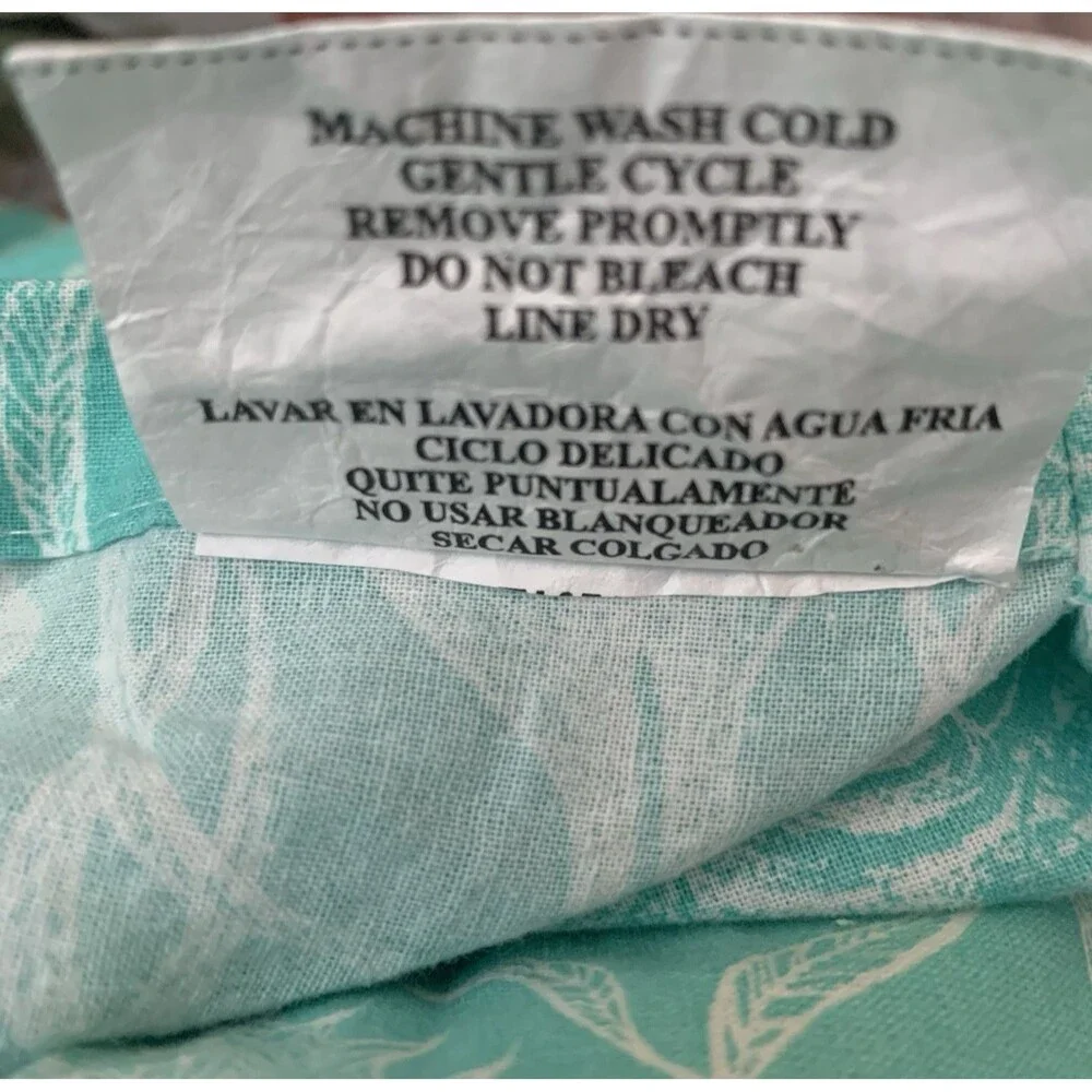 VTG Queen/Full Reversible Quilted Comforter Set Shams Teal/White Cottagecore Y2K
